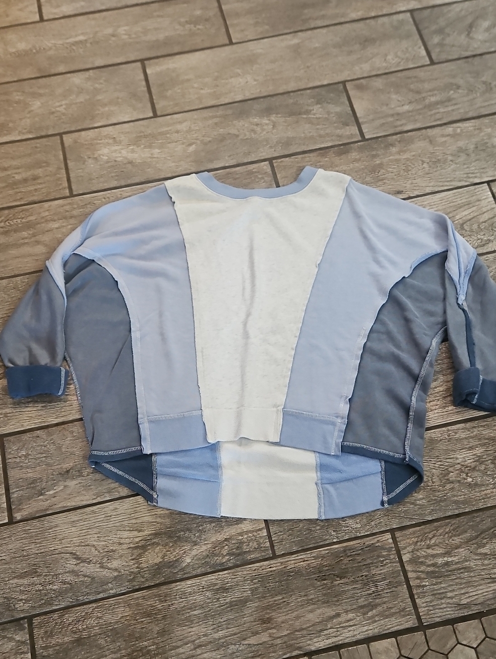 Mittoshop Colorblock Pullover Top - Light Blue & White